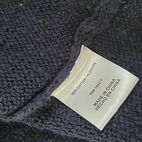 Ninety Clothing Co Anchor Sweater Navy Blue 100% Cotton Women’s Small Nautical - Picture 7 of 8